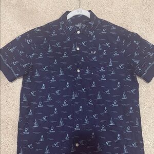 Nautical Navy Blue Men's Shirt